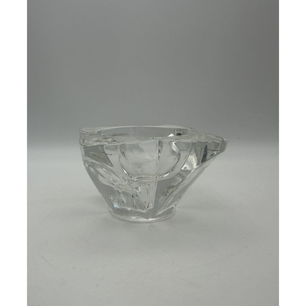Vintage Clear Glass Votive Candle Holder Tulip Star Petal 1.75" x 3"